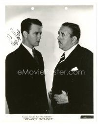 7t338 LEW AYRES signed 8x10 still '34 full-length with Walter Connolly from Servants' Entrance!