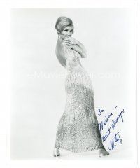 7t355 MITZI GAYNOR signed 8x10 still '50s full-length in sexy shimmering backless dress!
