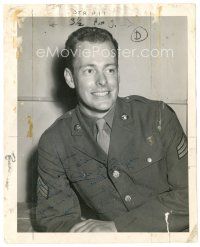 7t403 WEBB TILTON signed 8x10 still '40s waist-high smiling portrait in his Army uniform!