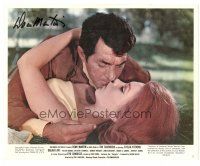 7t272 DEAN MARTIN signed color 8x10 still '66 kissing red-headed beauty from The Silencers!