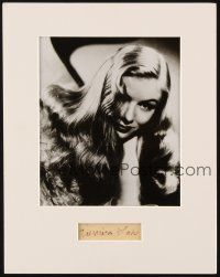 7t211 VERONICA LAKE matted signature + REPRO '40s sexy portrait with peekaboo hair!