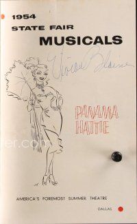 7t446 VIVIAN BLAINE signed stage play playbill '54 when she starred in Panama Hattie on stage!