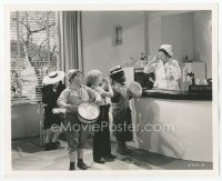 7w178 1-2-3 GO! deluxe 8x10 still '41 nurse wants Spanky, Froggy & Buckwheat to stop playing music!