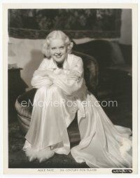 7w057 ALICE FAYE candid 8x10 still '35 full-length c/u in sexy gown relaxing at home by Otto Dyar!