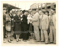 7w279 SPEAK EASILY 8x10 still '32 bespectacled Buster Keaton holds baby in crowd w/ Jimmy Durante!
