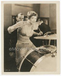 7w359 FOUR WALLS 8x10 still '28 great image of sexy young Joan Crawford playing around with drums!
