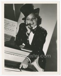7w361 FRANCES LANGFORD deluxe 8x10 still '35 Clarence Sinclair Bull photo of actress at piano!