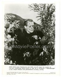 7w005 FRANKENSTEIN 8x10 still R63 great close up of Boris Karloff as the monster in bushes!