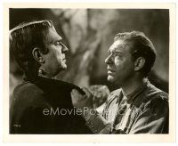 7w034 FRANKENSTEIN MEETS THE WOLF MAN 8x10 still '43 best c/u of Lon Chaney grabbing Bela Lugosi!