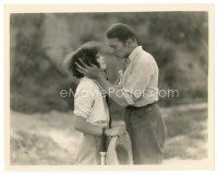 7w414 HULA 8x10 still '27 romantic close up of Clive Brook about to kiss pretty Clara Bow!