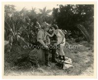 7w412 HULA 8x10 still '27 Clara Bow in undies explains her situation to old man in jungle!