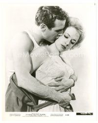 7w417 HUSTLER 8x10 still '61 c/u of Paul Newman nuzzling barely-dressed sexy Piper Laurie!