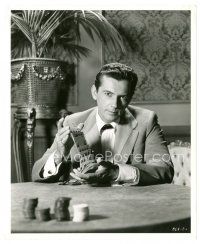 7w432 JACK KELLY 8x10 still '50s cool image shuffling deck of cards as gambler by Bert Six!