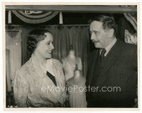 7w091 MAN WHO COULD WORK MIRACLES candid 8x10 still '37 H.G. Wells talks with Sophie Stewart on set!