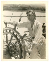 7w548 MUTINY ON THE BOUNTY 8x10 still '35 cool image of Clark Gable at ship's wheel!