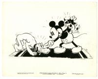 7w593 PLUTO'S JUDGEMENT DAY 8x10 still '35 Disney, cool artwork of Mickey Mouse, Pluto & Kitten!