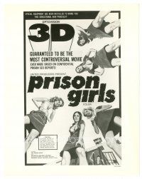 7w596 PRISON GIRLS 8x10 still '72 3-D, sexy Uschi Digard, cool image of one-sheet!