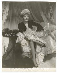 7w659 SPOILERS 7.25x9.5 still '42 full-length seated Marlene Dietrich in sexy dress!