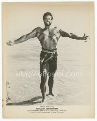 7w665 STEVE REEVES 8x10 still '59 full-length on beach showing off his incredible physique!