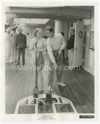 7w669 STOWAWAY 8x10 still '36 pretty Alice Faye & Allan Lane on deck playing shuffleboard!