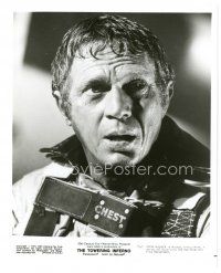7w720 TOWERING INFERNO 8x10 still '74 great portrait of Steve McQueen as fire battalion chief!