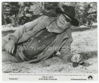 7w725 TRUE GRIT 8x9.75 still '69 c/u of drunken John Wayne as Rooster Cogburn on ground!