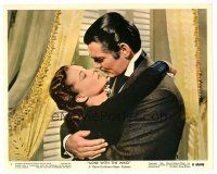 7w146 GONE WITH THE WIND color EngUS 8x10 still #1 R67 best close up of Clark Gable & Vivien Leigh!