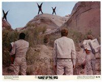 7w158 PLANET OF THE APES color 8x10 still '68 Charlton Heston stands by his fellow astronauts!