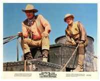 7w176 WAR WAGON color 8x10 still '67 cowboys John Wayne & Kirk Douglas, armored stagecoach!