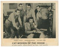 7w251 CAT-WOMEN OF THE MOON English FOH LC '53 campy cult classic, top stars at radio microphone!