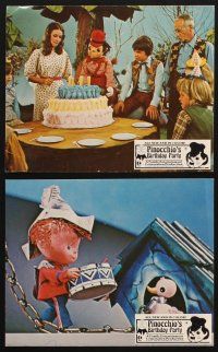 7x578 PINOCCHIO'S BIRTHDAY PARTY 7 color English FOH LCs '74 images of creepy children's characters!