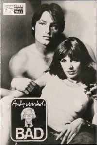 7y508 ANDY WARHOL'S BAD Austrian program '77 Carroll Baker, Perry King, sexploitation black comedy!