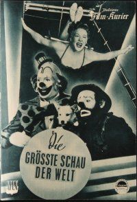 7y587 GREATEST SHOW ON EARTH Austrian program '53 DeMille, Heston, James Stewart, different!