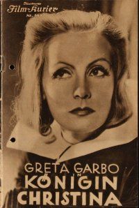 7y063 QUEEN CHRISTINA Austrian program '34 completely different images of glamorous Greta Garbo!