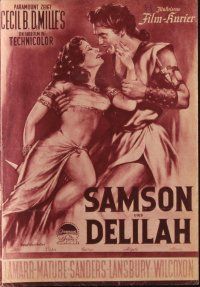 7y651 SAMSON & DELILAH Austrian program '52 Hedy Lamarr, Victor Mature, Cecil B. DeMille, different