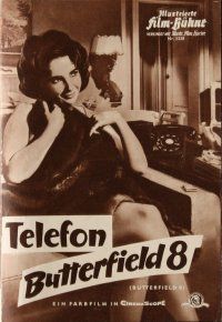 7y161 BUTTERFIELD 8 German program '60 different images of sexy callgirl Elizabeth Taylor!