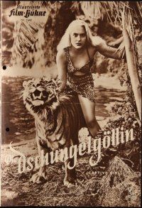 7y166 CAPTIVE GIRL German program '52 Weissmuller as Jungle Jim & sexy babe w/tiger, different!