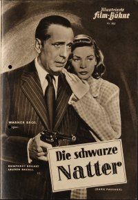 7y194 DARK PASSAGE German program '50 different images of Humphrey Bogart & sexy Lauren Bacall!