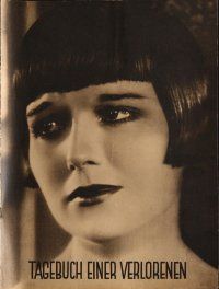 7y014 DIARY OF A LOST GIRL German program '29 giant c/u of bad girl Louise Brooks, G.W. Pabst!