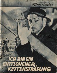 7y019 I AM A FUGITIVE FROM A CHAIN GANG German program '33 different images of convict Paul Muni!
