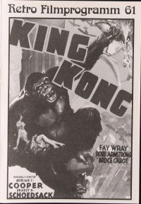7y300 KING KONG German program R95 Fay Wray, wonderful classic images & artwork!