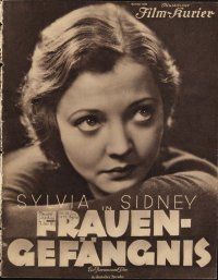 7y022 LADIES OF THE BIG HOUSE German program '33 many images of beautiful Sylvia Sidney!