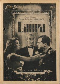 7y311 LAURA German program '47 Dana Andrews & sexy Gene Tierney, Otto Preminger, different!
