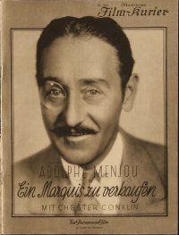 7y025 MARQUIS PREFERRED German program '29 many great images of Adolphe Menjou!