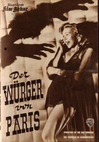 7y373 PHANTOM OF THE RUE MORGUE German program '54 Karl Malden, Medina, different horror images!
