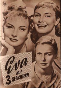 7y461 THREE FACES OF EVE German program '57 Joanne Woodward has multiple personalities, different!