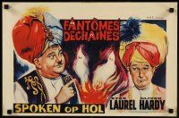 7z590 A-HAUNTING WE WILL GO Belgian R50s Laurel & Hardy in wacky turbans!