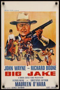 7z605 BIG JAKE Belgian '71 Richard Boone, different art of John Wayne with rifle!