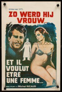 7z648 ET IL VOULUT ETRE UNE FEMME Belgian '81 sexy artwork from transvestite documentary!