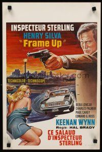 7z651 FALLING MAN Belgian '68 Henry Silva, Beba Loncar, cool crime artwork!